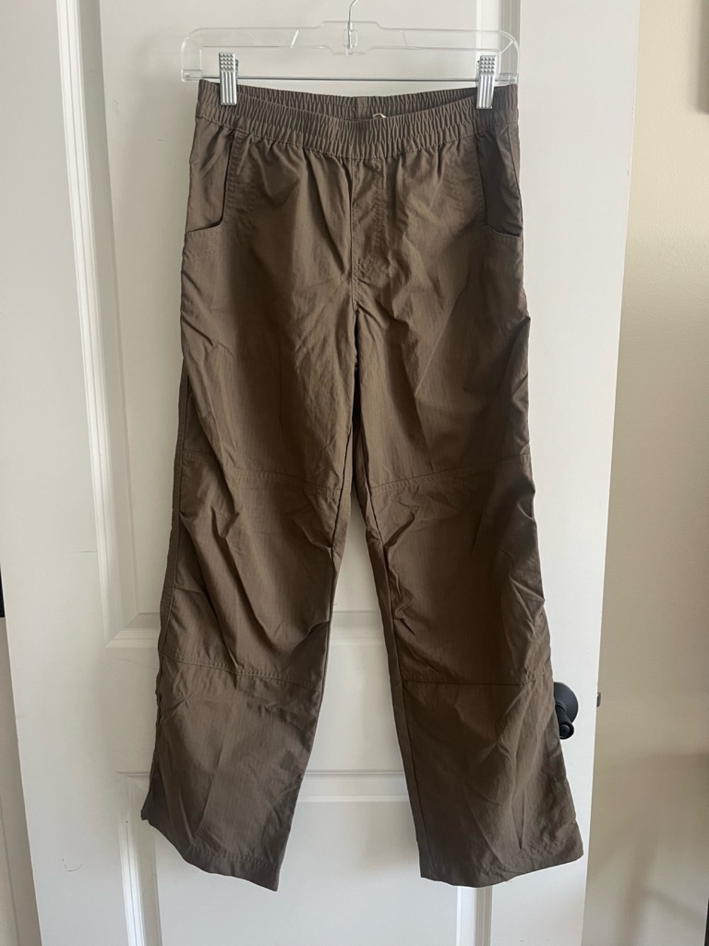 L.L. bean unisex kids nylon taupe pants sz 14